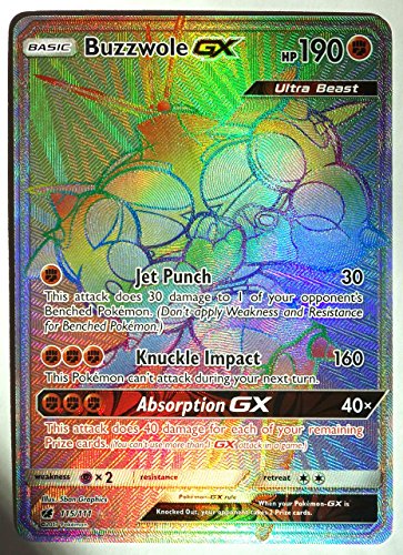 Pokemon - Crimson Invasion - Buzzwole gx 115/111, secret rare, New, Mint â€¦