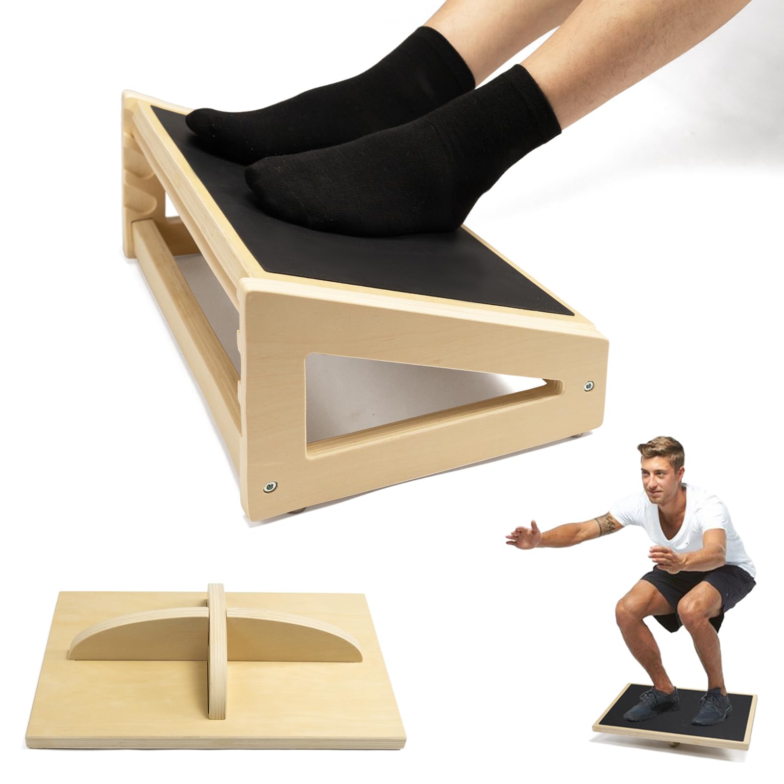 Photo 1 of WOOD CITY Under Desk Footrest, 3 Heights Adjustable Foot Rest with Silicone Surface, 3 in 1 Non-Slip Foot Stool Improve Posture, Reduce Fatigue & Pain? Ideal for Home/Office/Gaming (Natural)