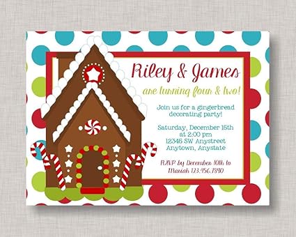 Gingerbread House Decorating Party Invitations | Decorating Ideas