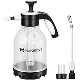 MAYGROVE 0.4 Gal Pump Sprayer, Hand Water Spray Bottle for Indoor Plant, Clear Plant Sprayer with Side Filling Port, Measurin