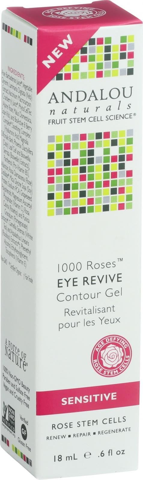 Pack of 4 x Andalou Naturals Eye Revive Contour Gel - 1000 Roses - .6 oz