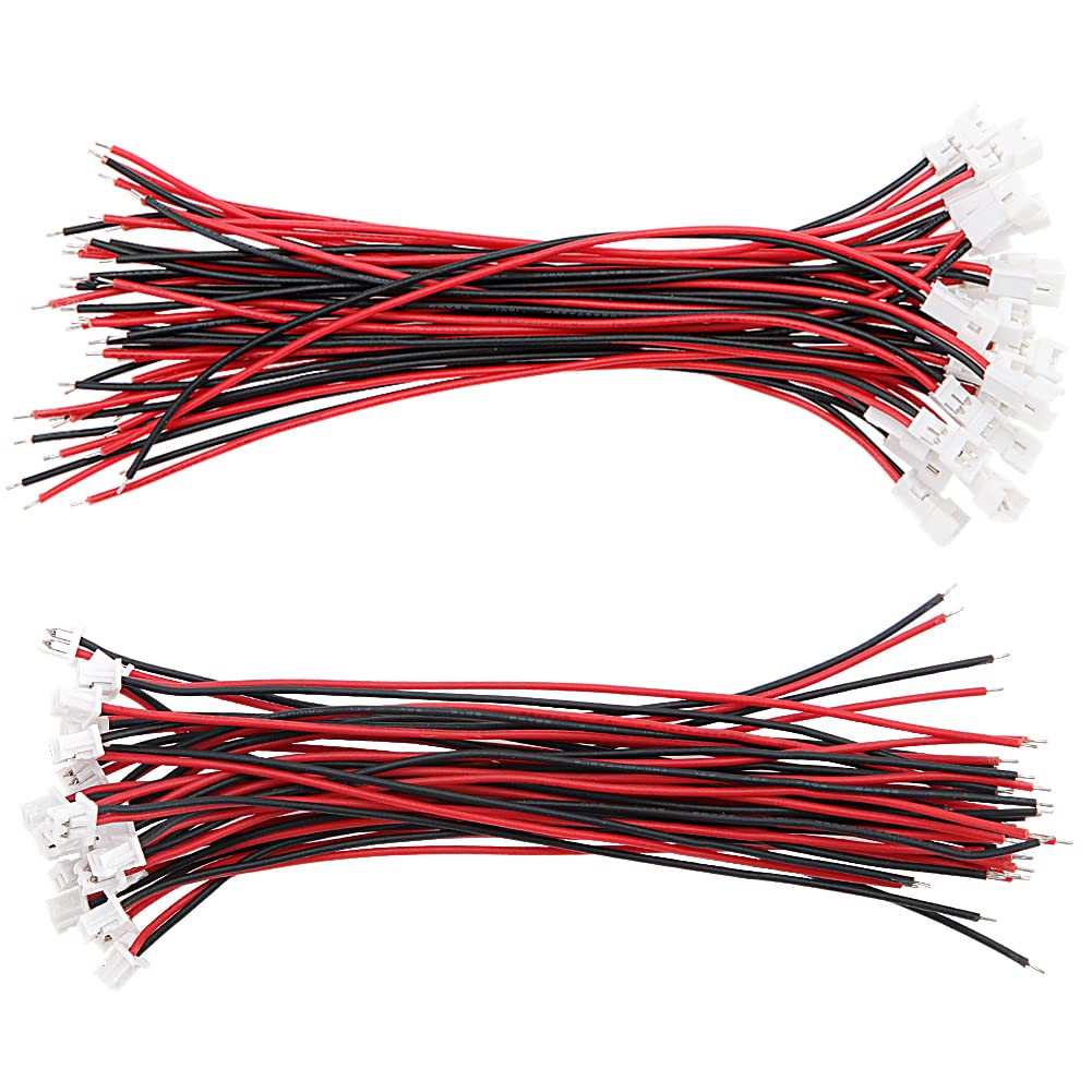 YIXISI 25 Pairs JST 1.25mm 2-Pin Micro Electrical Male and Female Connector Plug with 10 cm Wire Cable — image 1