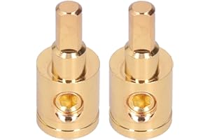 ESTINK Power Wire Reducer, Pack of 2 4/0 AWG Wire Reducer Terminal Connector Pure Copper Gold Plated Audio Cable Reducer Replacement Wire Terminal Reducers for Car Audio Amplifier Modification