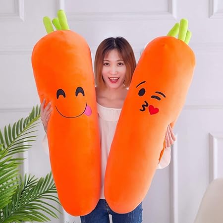 Amazon 抱き枕 ぬいぐるみ 顔文字ぬいぐるみ 特大 おもちゃ もこもこ 柔らかい 癒し系 人参ぬいぐるみ 可愛い 長型 ニンジン縫い包み 抱っこまくら 腰枕 安眠グッズ 昼寝まくら キュート 置物 記念日 クリスマス プレゼント ぬいぐるみ おもちゃ