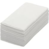 COTTON CRAFT White Dinner Napkins - Set of 12 - 100% Cotton Cloth Napkins | Classic Soft Durable Washable Everyday Lunch Brunch Table Restaurant Wedding Party Gift Reusable Napkin - 17 x 17 inches