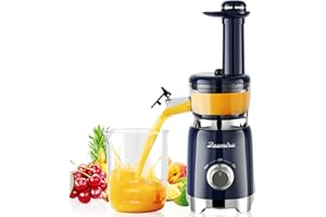 Cold Press Juicer, ZASMIRA Juicer Machines for Vegetable and Fruit with Upgraded Juicing Techonology, Powerful Quiet Motor, Compact Size for Space-Saving Juicer, Easy to Clean