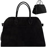 Soft Faux Suede Tote Bag for Women – Vintage Top-Handle Satchel Handbag, Large Capacity Shoulder Hobo Purse for Work