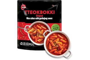Tteokbokki Korean Rice Cakes – [Original Gochujang | Pack of 1] – Gluten Free | Ready in 3 Minutes | 0 Cholesterol/ 0 Trans Fat | 2 Servings Spicy Street Snack | Healthy/Savory/Spicy - O’food