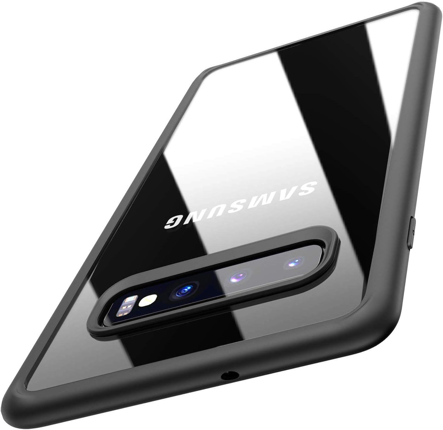 Accessories Innovator Samsung S10 Case, Hybrid Soft Grip Matte Finish Clear Back Panel Ultra-Thin [Slim Thin Fit] for Galaxy S10 Case Cover (2019) [Black Edge]