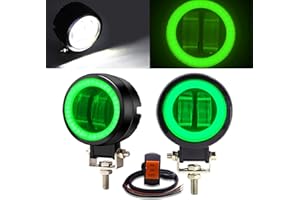 Motorcycle Driving Fog Lights, 3inch Round LED Spotlights Fog Lamps Auxiliary Light Headlights 12V 24V With 3-Wiring Handleba