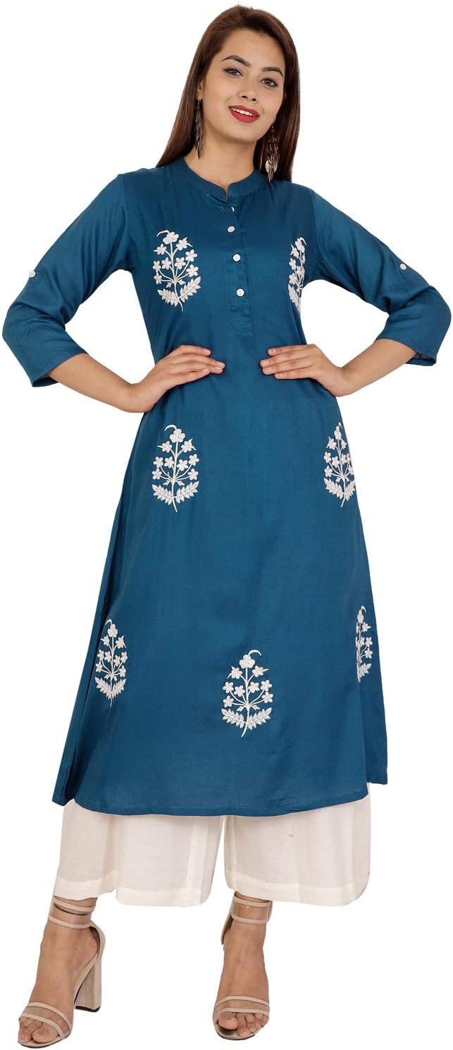 Bright Cotton Women's Rayon Regular Kurta