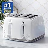 Russell Hobbs Honeycomb 4 Slice Toaster White Textured 1500W 6 Browning view 2