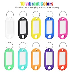 STEFORD Key Tags with Labels, 50 PCS Plastic Key