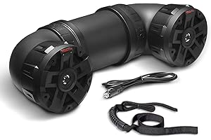 BOSS Audio Systems ATVB6.5R ATV UTV Weatherproof Sound System - 6.5 Inch Speakers, 1 Inch Tweeters, Built-in Amplifier, Bluetooth, Rechargeable Battery, Easy Installation for 12 Volt Vehicles
