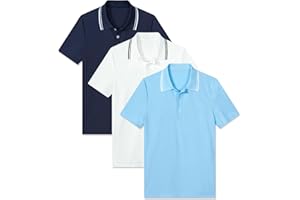 Cuddomper Boys Polo Shirts 3-Pack School Uniform Performance Golf Clothes Active Short Sleeve Kids 5-14T