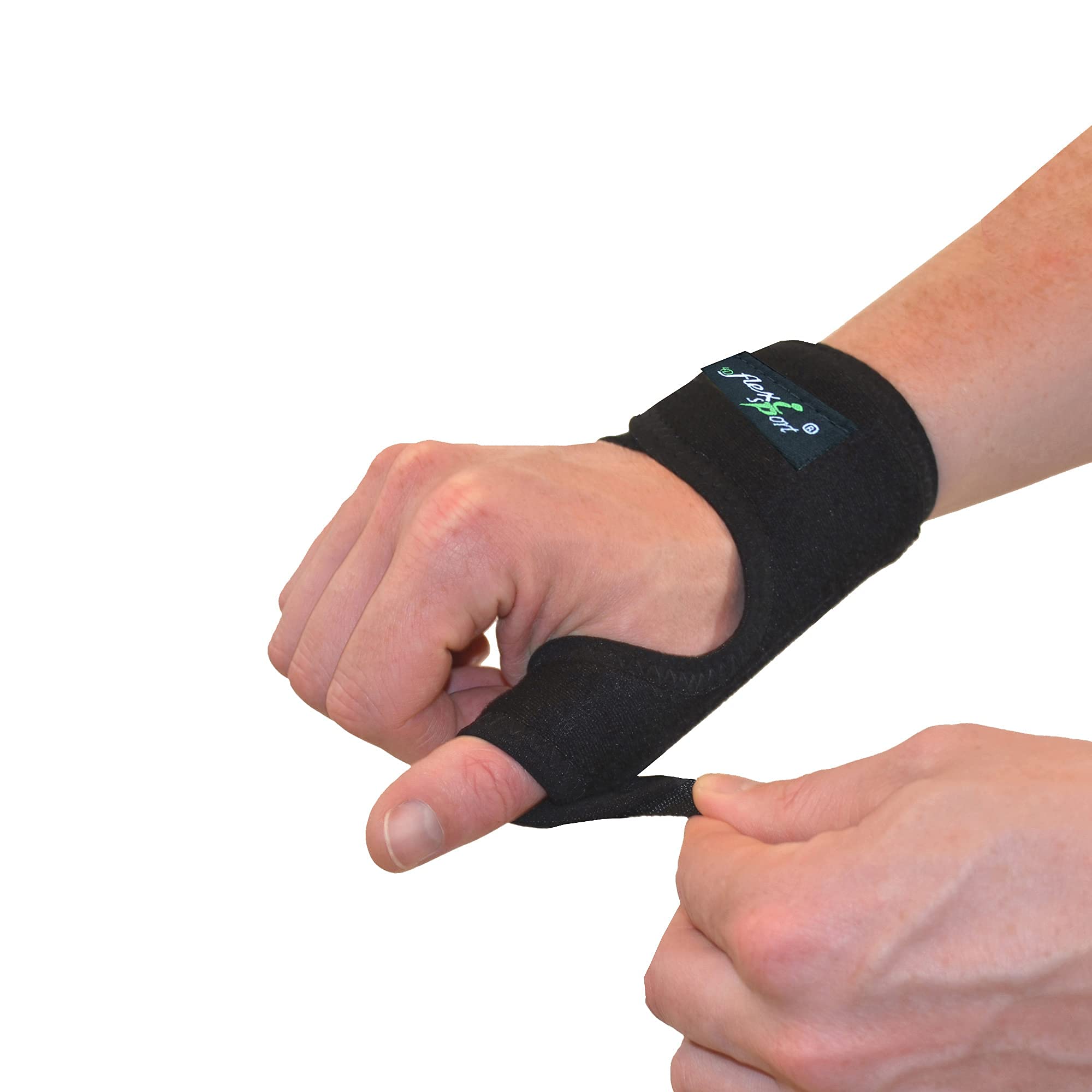 4DflexiSPORT Thumb Support, Splinted, Hypoallergenic (Non Neoprene), Non-rash, Non-Sweat, Cooling, Easy One Size Fits All.