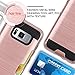 Jwest Galaxy S8 Plus Case, S8 Plus Wallet Card Holder Rubber Bumper Hard PC Back Hybrid [Dual Layer] Shockproof Cover with Card Slots for S8+ Plus 6.2 inch (2017)-Rose Gold