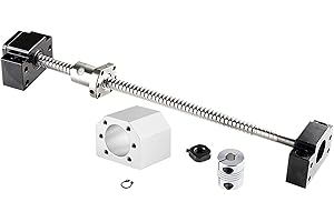 CHUANGNENG Ball Screw CNC Parts SFU1605 RM1605 16mm 700mm with Metal Deflector Ball Screw nut BK/BF12 End Supports Ball NUT HOUSINGS 1pcs Coupler with end Machining,Length Approx 27.55inch/700mm