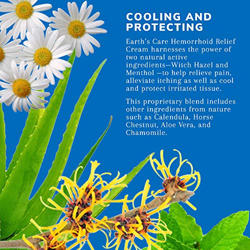 Earth's Care Hemorrhoid Cream Treatment for Hemorrhoid Relief 1 OZ