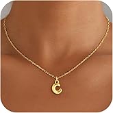 Fezodo Valentines Day Gifts for Kids Women Girls - Initial Necklace, Dainty 18K Gold Plated Bubble Letter A - Z Necklace Teen Girl Gift Trendy Stuff Valentines Gifts for Her Mom Wife