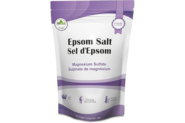 Yogti Epsom Bath Salt with Lavender Oil, 10 pound (Packaging May Vary)