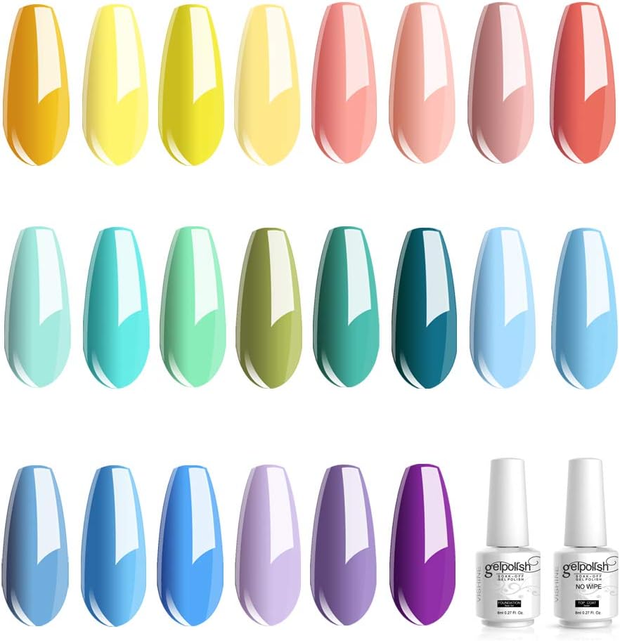 Vishine 24 Colors Soak Off UV LED Gel Nail Polish Plain Summer Range - Image 3