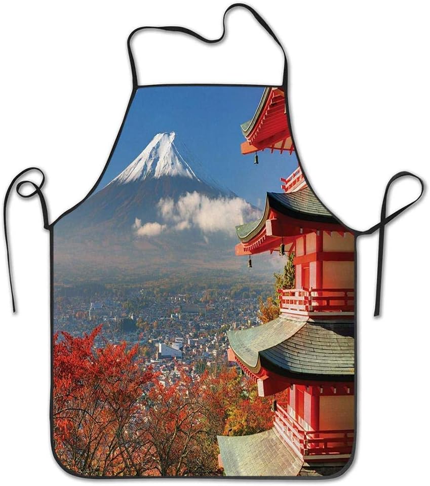 Not Applicable Paisaje japonés histórico con cerezos en Flor Delantal