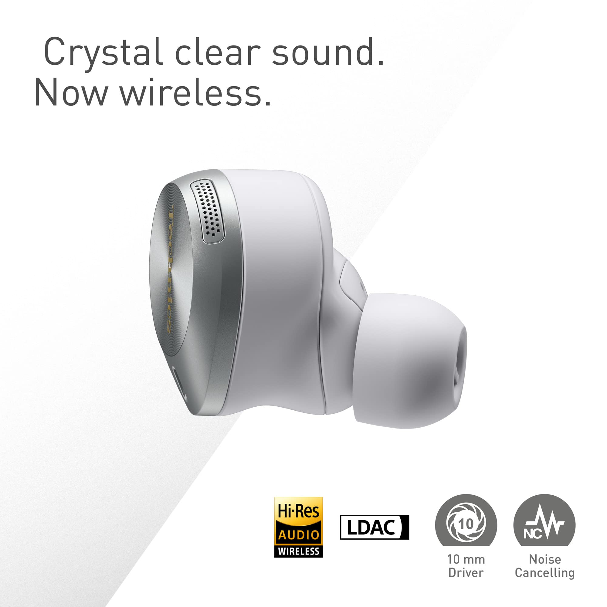 Technics EAH-AZ80E-S kabellose Ohrhörer mit Noise Cancelling, Multipoint Bluetooth 3 Geräte, bequemer In-Ear-Ohrhörer, Kabelloses Laden, Silber 2