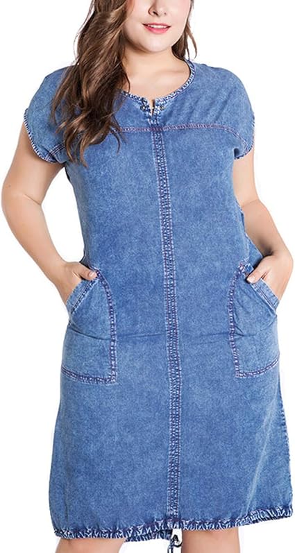 amazon plus size denim dresses
