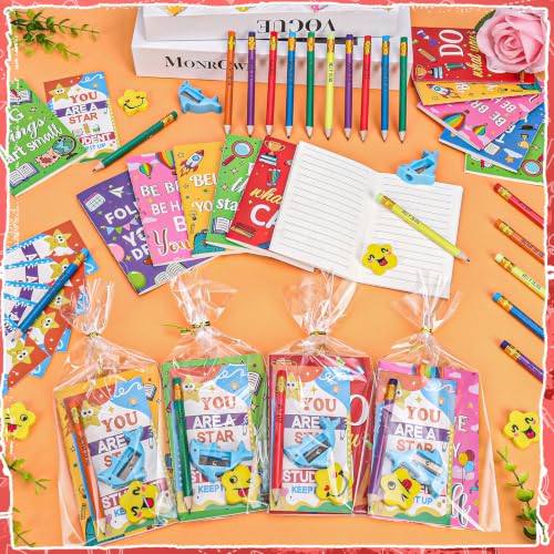 Zenoble 30 Pack End of Term Gifts for Children, Class of 2026 Gifts from Teacher with Notebooks, Rainbow Pens, Star Erasers, Pencil Sharpeners and Cards Primary School Leavers Gift School Rewards