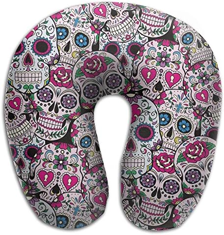 Sugar Skull Pattern Office Neck Pillows U-Shaped Soft Classic Travel Pillow
