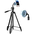 55" Phone Tripod, PHOPIK Aluminum Extendable Tripod Stand with Shutter, Carrying Bag, Compatible with iPhone/Android/Sport Camera&Insta 360 x5 Perfect for Video Recording/Selfies/Live Stream/Vlogging