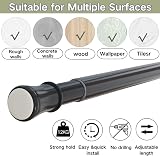 Venwemong Telescopic Curtain Rod 185-250 cm No Drill Black view 3