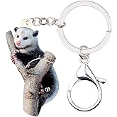 NEWEI Acrylic Cute Possum Keychain Opossum Jewelry for Women Car Key Purse Charms