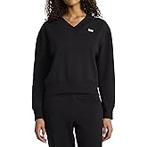 Reebok womens Collegiate V-neck Sweatshirt, Standard Fit, Midweight Cotton-poly Fabric
