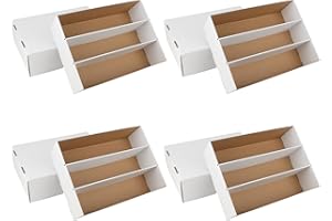 HIMOMO 4 Pack Trading Card Storage Box, 2340 Count Card Storage Box White Sports Cards Storage Box Card Organizer Box Trading Card Box for Storing Protecting and Organizing Soccer Basketball Game Cards