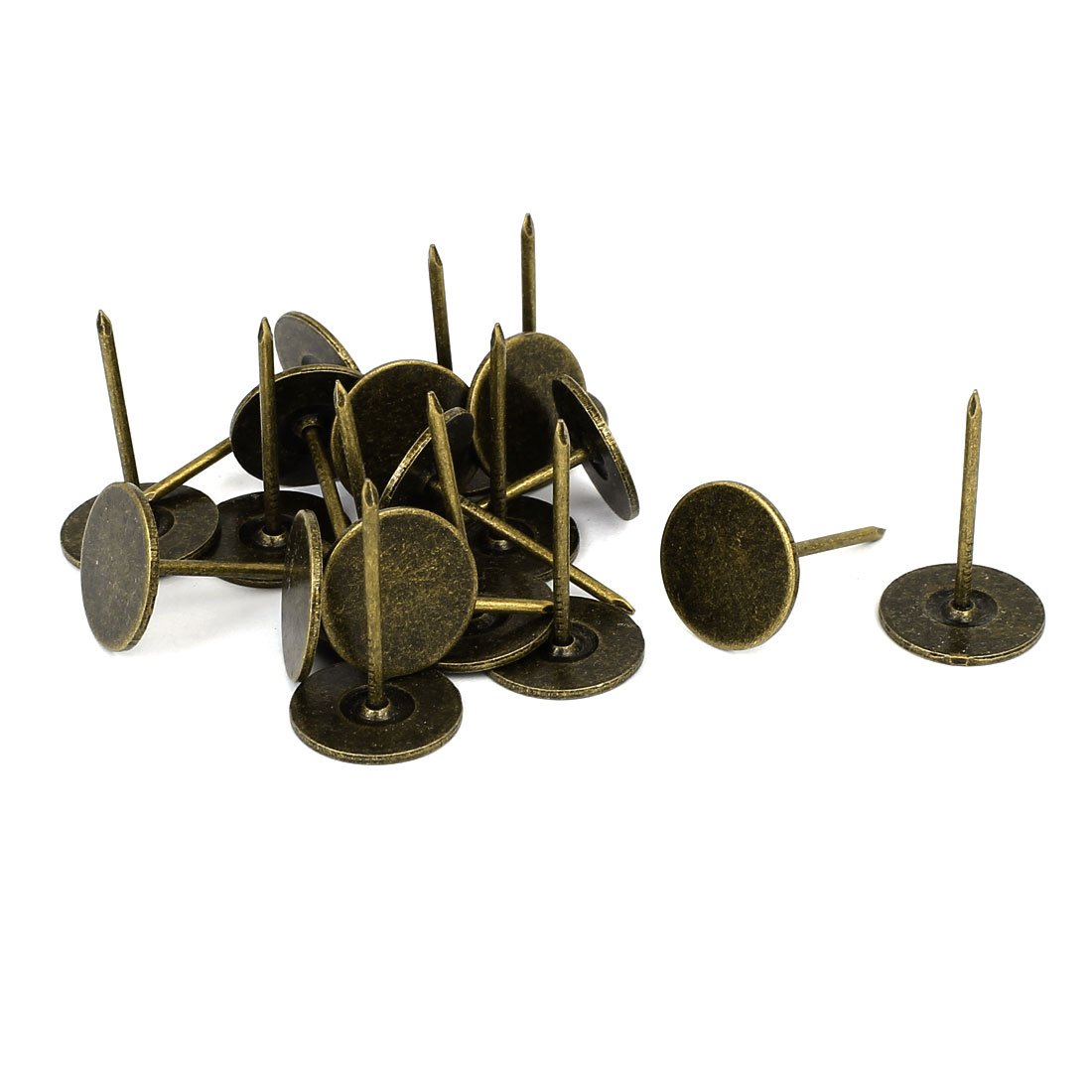 Sourcingmap Upholstery Nails Tack, 19mm Head Dia 31mm Length Metal Round Thumb Push Pins Bronze Tone for Furniture Sofa Headboards, 20 Pcs