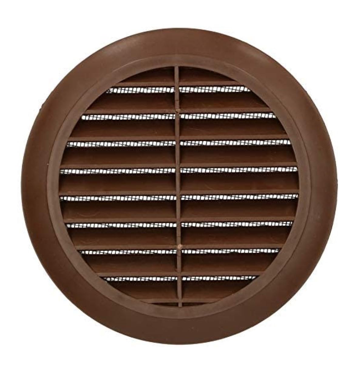 KOTARBAU® Ventilation Grille 125 mm Round Flange 4 Colours Ventilation Insect Screen Slat Grille Ventilation Grille Pipe Connection Exhaust Grille (Brown)