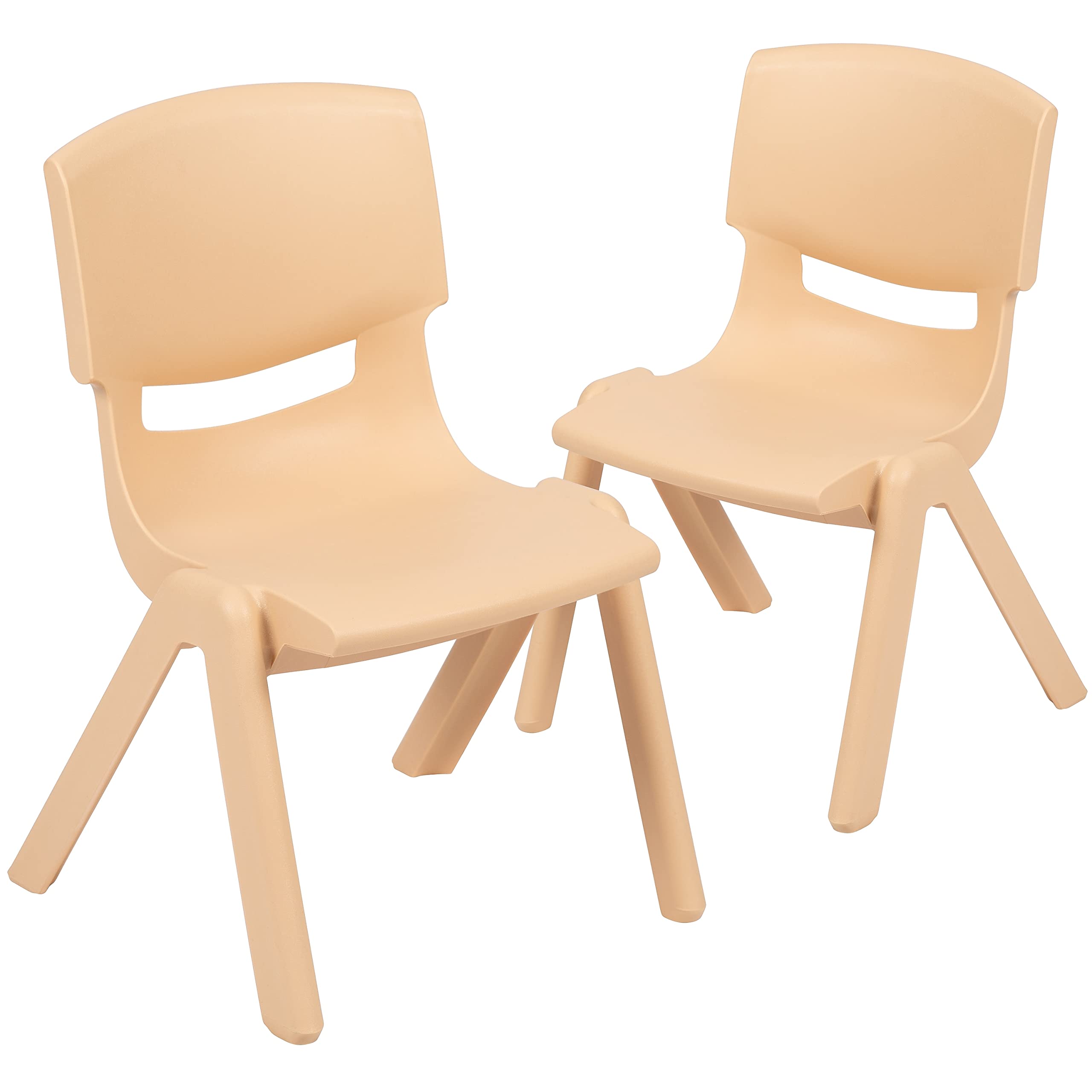 Photo 1 of Flash Furniture Whitney 2 Pack Natural Plastic Stackable School Chair with 10.5" Seat Height Plus table