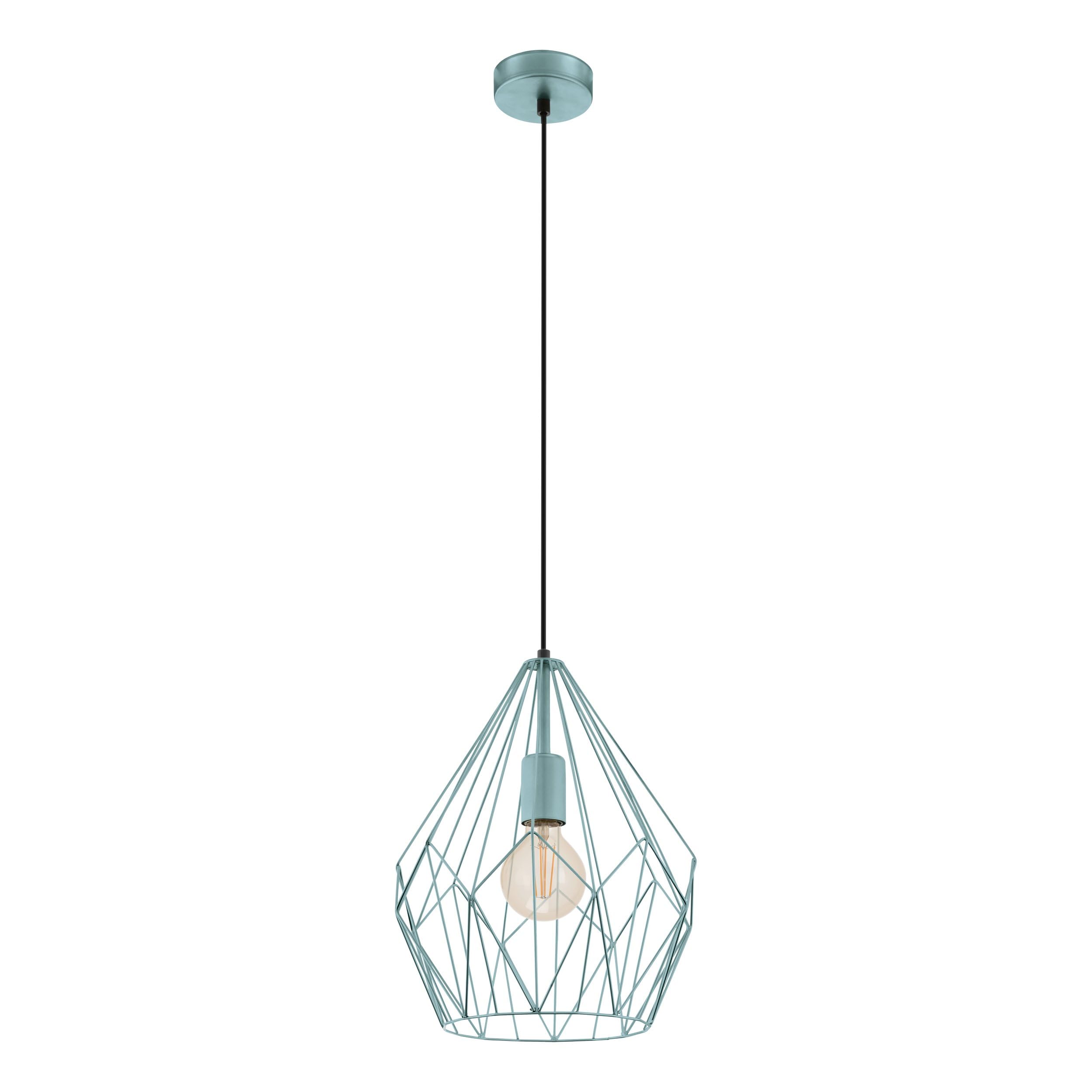 Eglo Carlton 1 Vintage Pendant Lamp, Retro Ceiling Light in Mint Steel, Dining and Living Room Hanging Lighting, E27 Socket — image 1