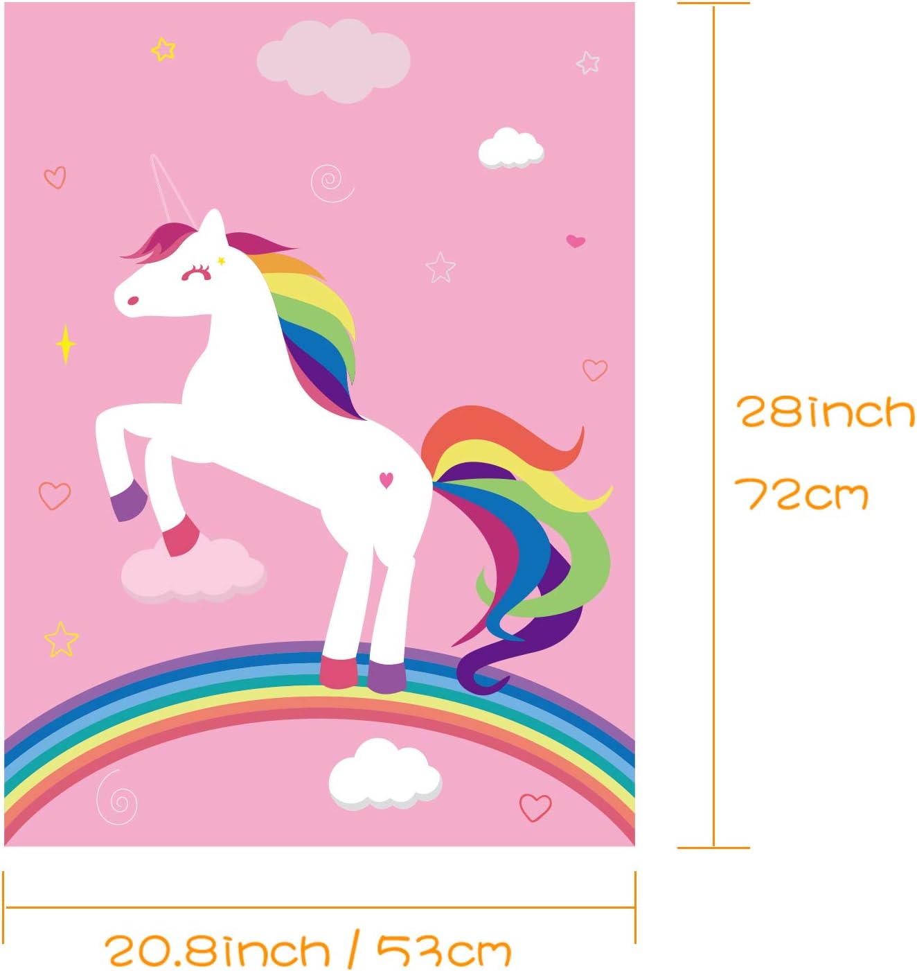 FEPITO Birthday Party Game for Kids Pin The Horn on Unicorn-game Poster with 24 Horn Stickers Pin The Tail Game for Girl Unicorn-Birthday Rainbow Party Favors Supplies Wall Home Room Decorations - Image 3