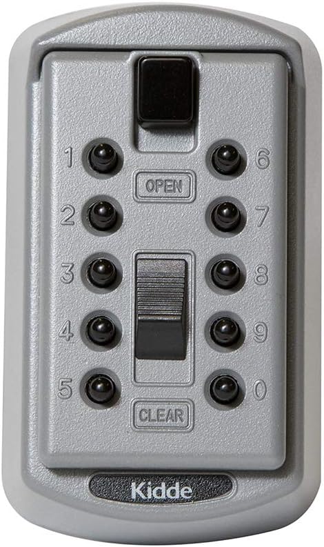 Kidde AccessPoint 001170 KeySafe Original Slimline Push Button Combination Permanent Key Lock Box, 2-Key, Titanium Gray: Home Improvement