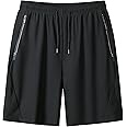 NATUST Boys Athletic Shorts Quick Dry Zipper Pockets Active Gym Workout Shorts 8-15 Years