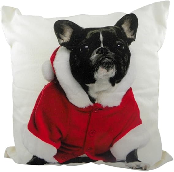 Kissen Bulldogge Hund mit Weihnachtskostüm / französisch bulldog