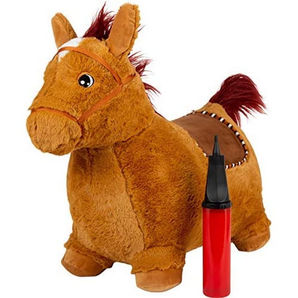 small foot 11709 Bouncy Plush Horse made of robust rubber, jumping animal with saddle and mane, ages 24+ months