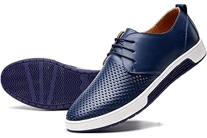 konhill Men's Casual Oxford Shoes - Breathable Dress Shoes Loafers Lace-up Flat Sneakers