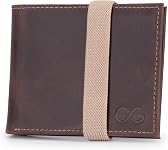 Carteira Masculina Slim Pequena Luxo Couro Legítimo Elástico (marrom escuro)