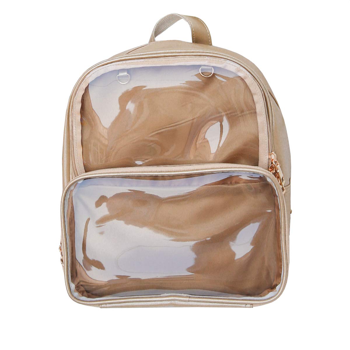 KEEPOP Ita Bags Backpack Girls School Rucksack Cute Summer Beach Bag Transparent Windows for DIY Decors, Brown