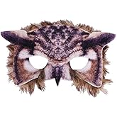 1Pcs Halloween Animal Face Mask - Wolf, Owl, Fox, Tiger Half Face Masquerade for Halloween