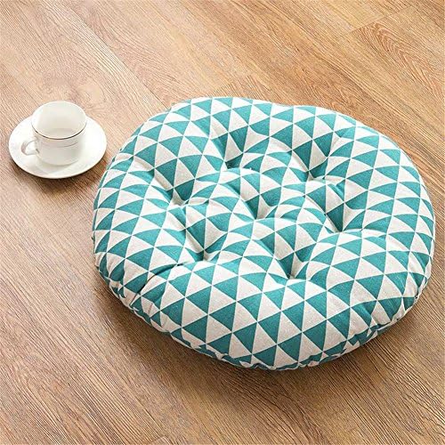 Uther Thick Round Chair Pad Cushions Soft Tatami Seats Pads Rug Door Mats(Aqua triangle,19.7x19.7 inch)